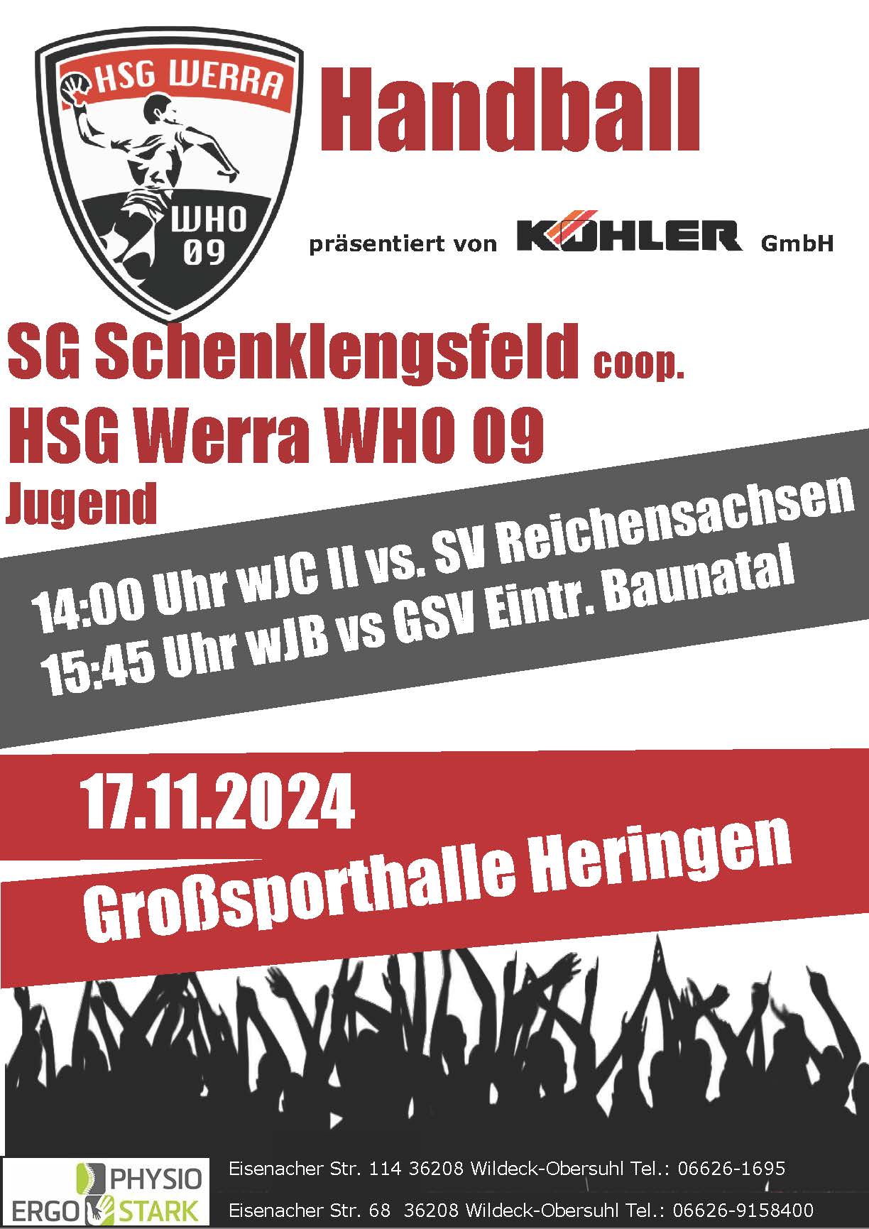 Außerdem finden noch diese beiden Jugendspiele am Sonntag in Heringen statt. Außerdem finden noch diese beiden Jugendspiele am Sonntag in Heringen statt.